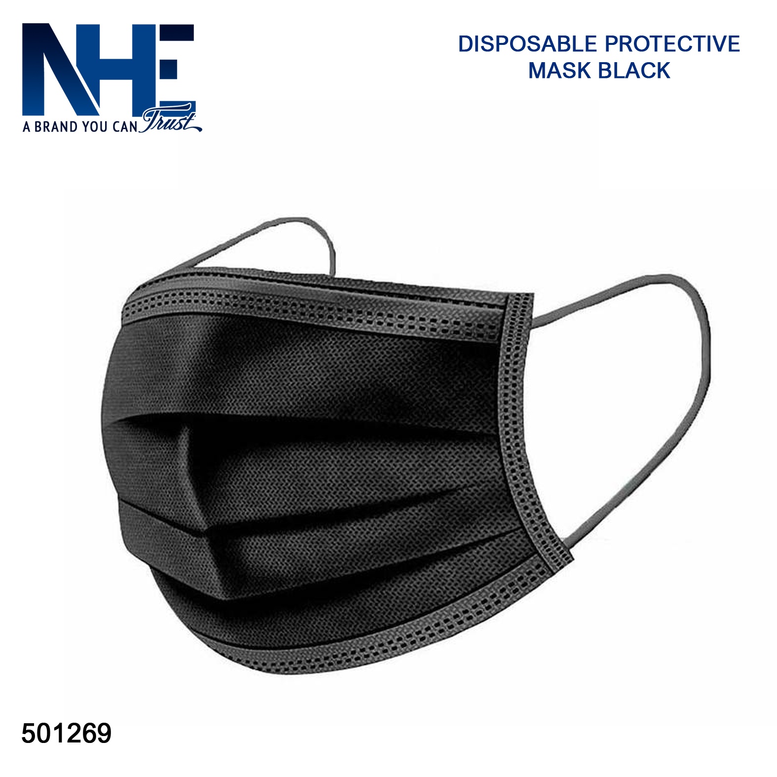 Disposable Protective Mask - Black (Adult)