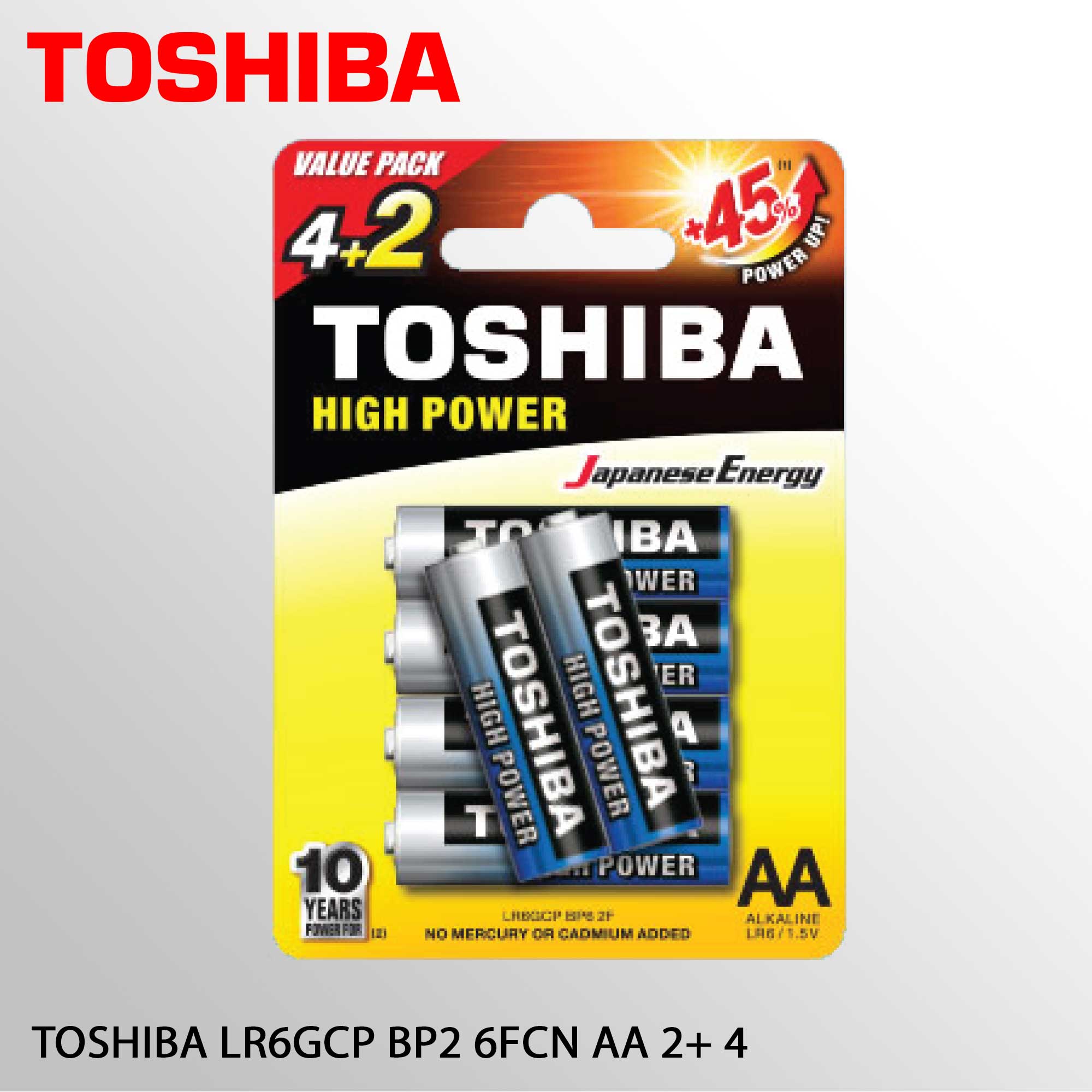 TOSHIBA LR6GCP BP6 2FCN AA 4 +2
