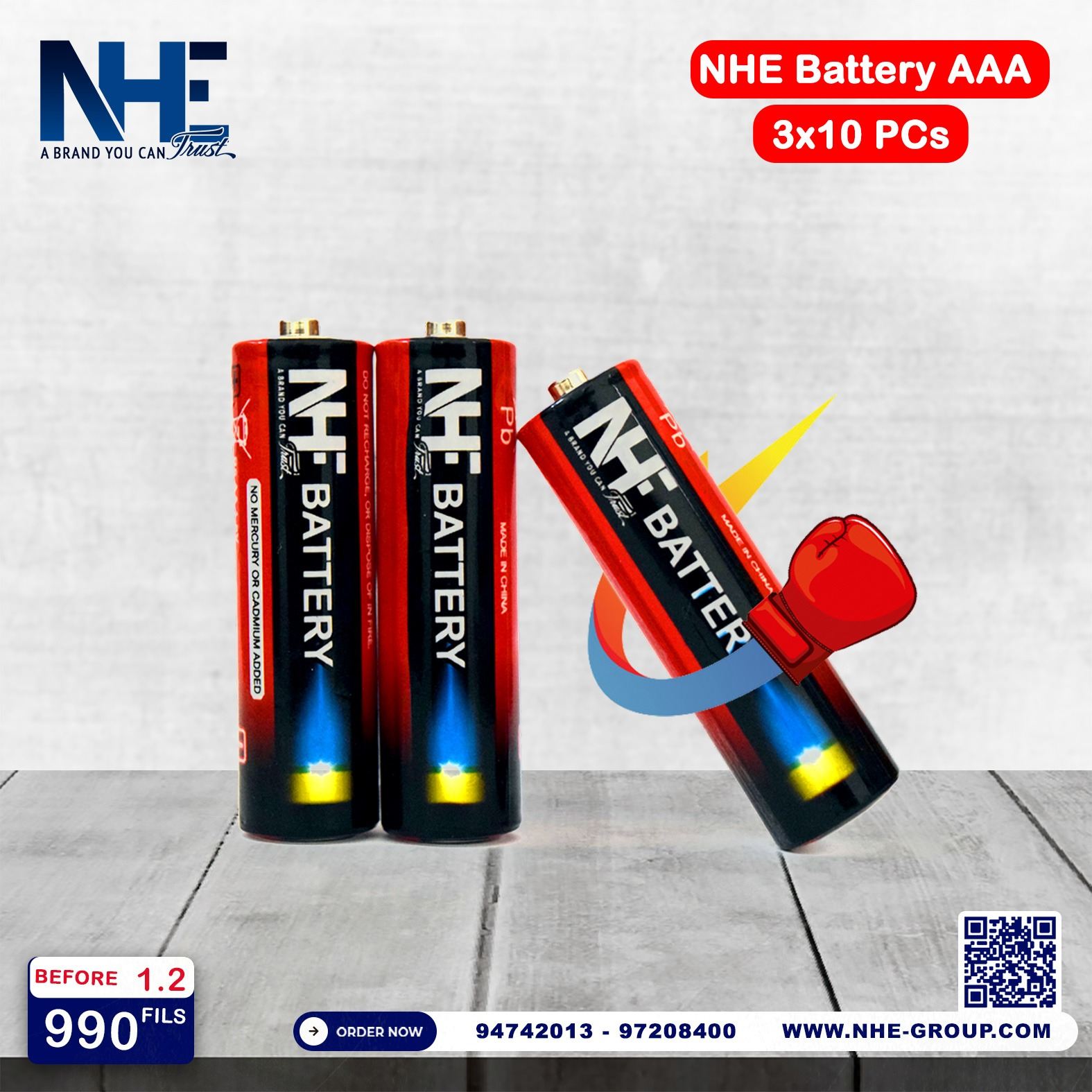 NHE Group | 3x NHE Battery AAA - 10 PCs