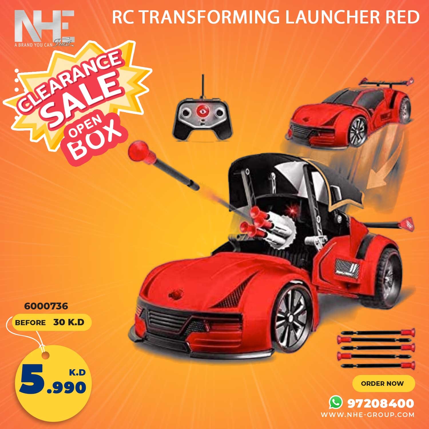NHE Group | Remote Control TRANSFORMING LAUNCHER RED