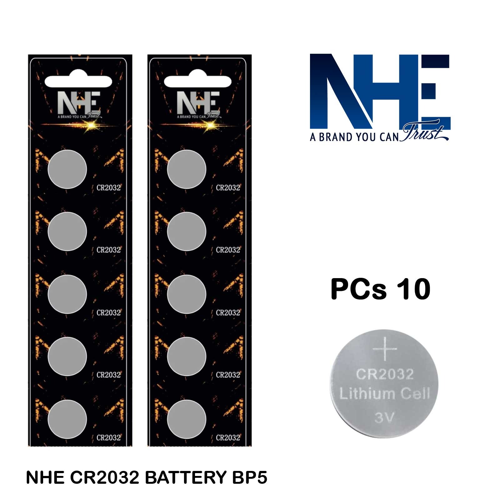 NHE CR2032 Battery BP5 Pack of 10 