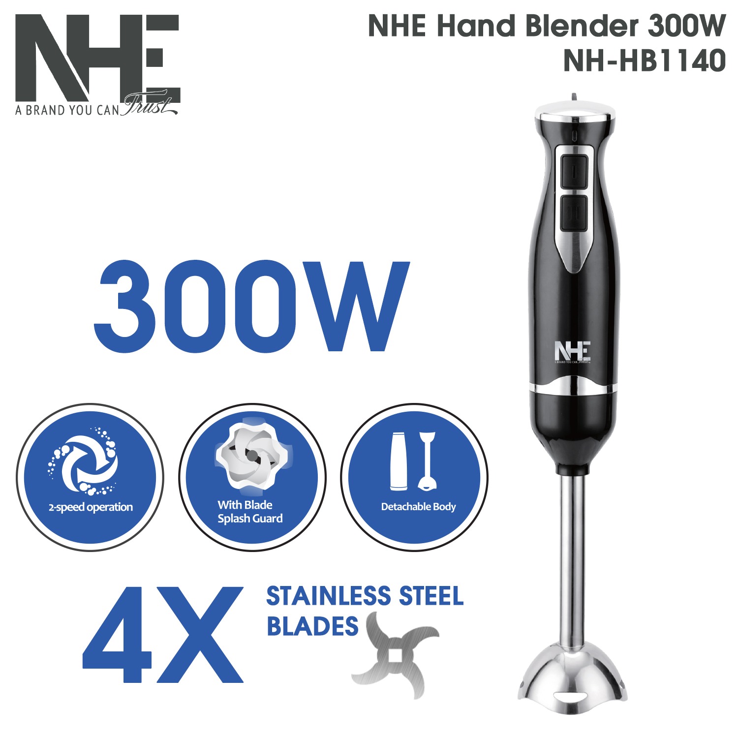 خلاط يدوي  بقوة 300 واط NH-HB1140