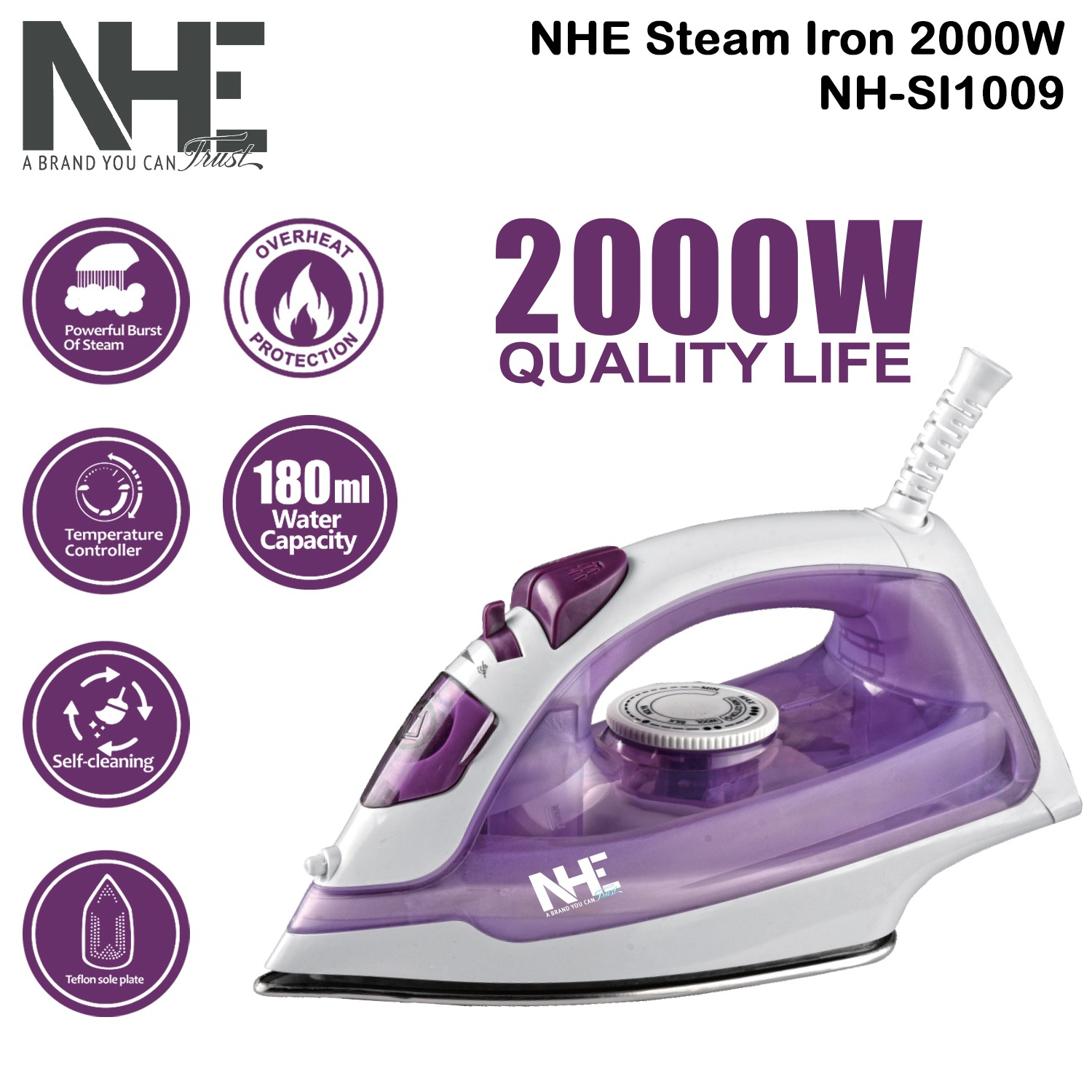 مكواة بخار  2000 واط NH-SI1009