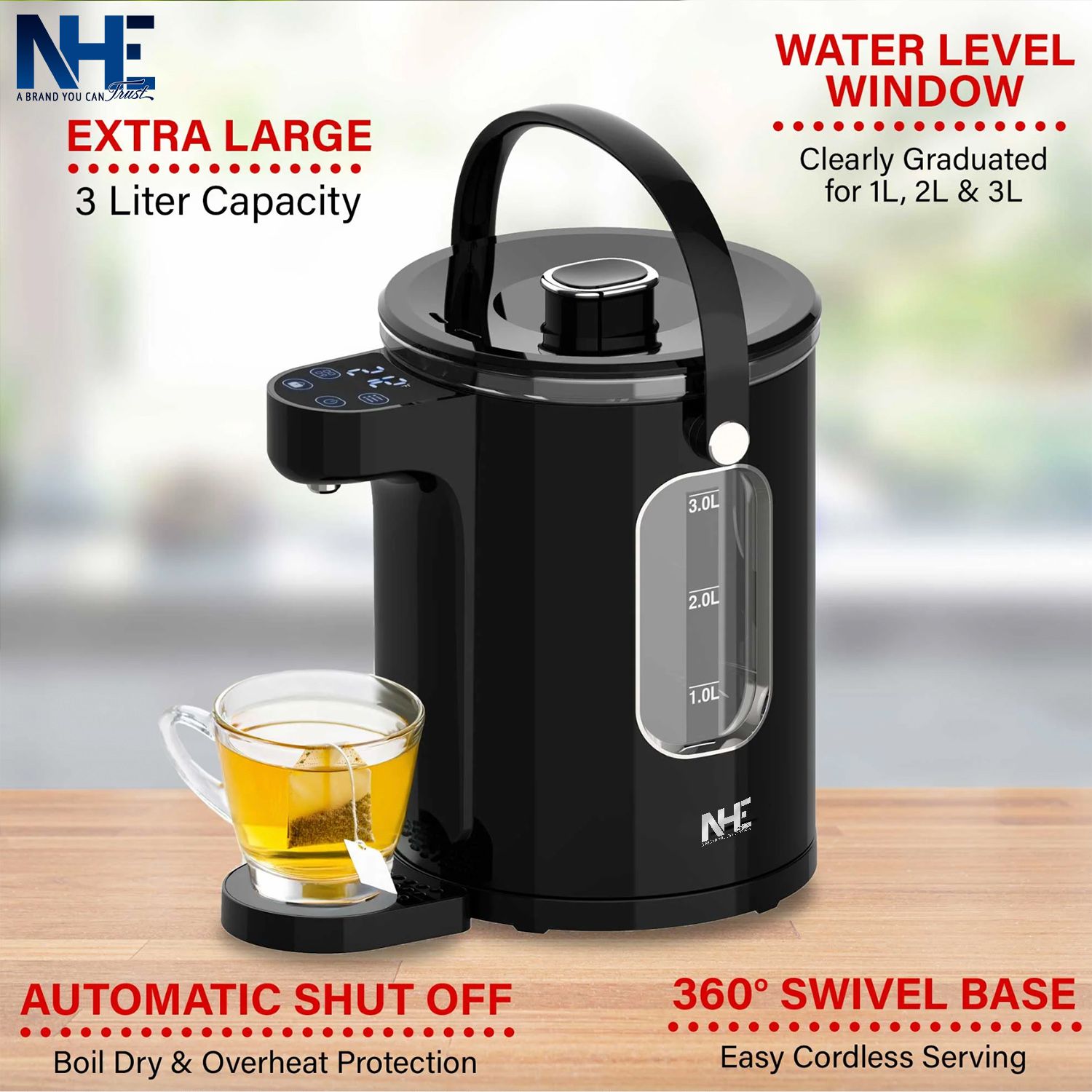 Nhe NHE Group | NHE Digital Glass Kettle 3L NHK 3024D